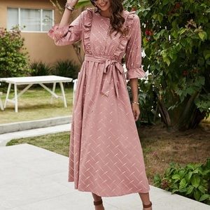Dusty Rose and Gold Maxi Dress